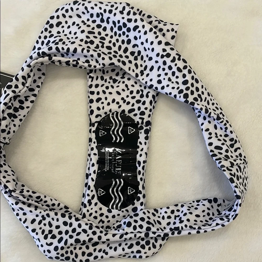 Zaful Black and White Leopard Print Bikini Bottom nwt